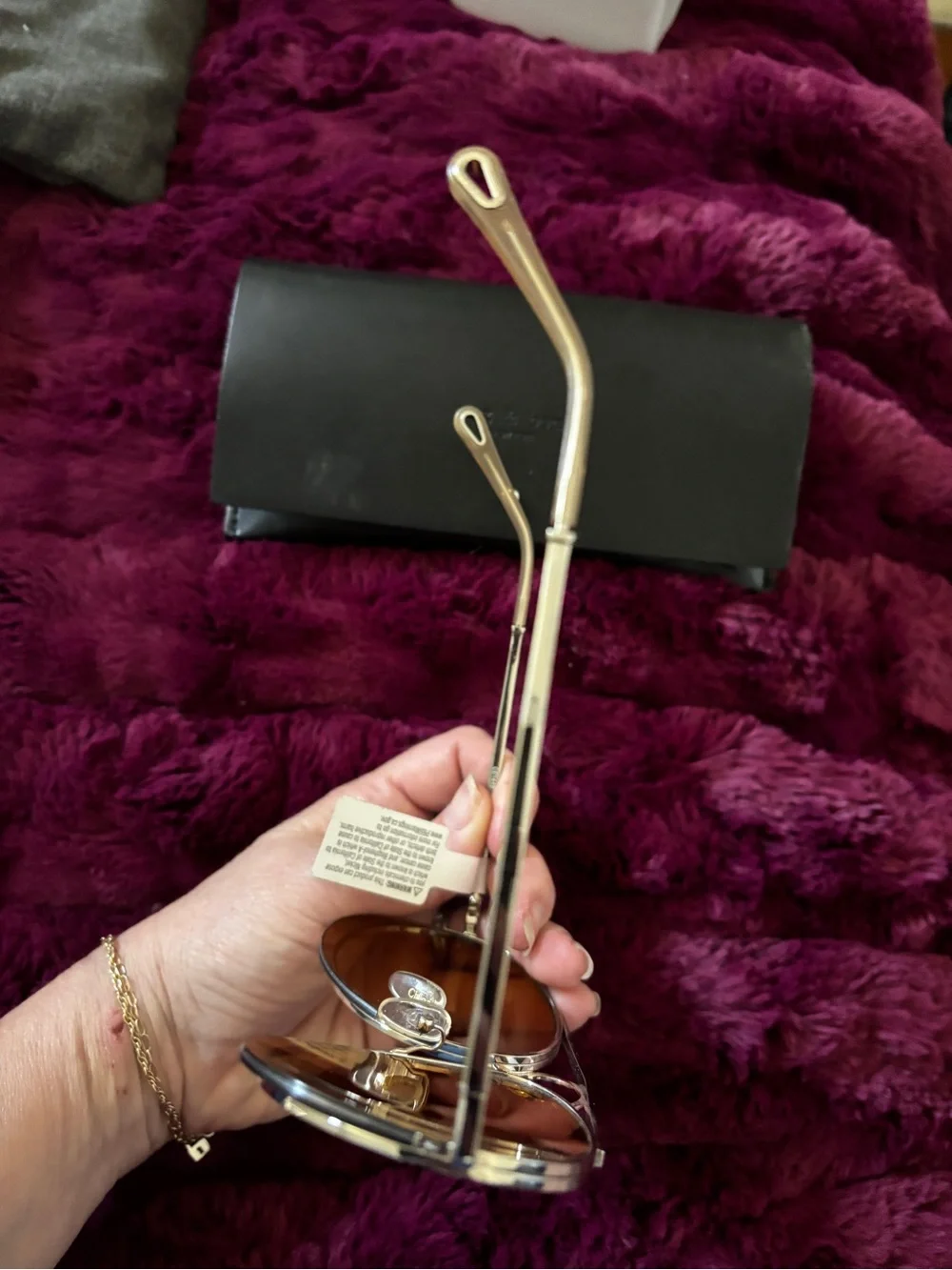 Nwt chloe rose gold Aviator Sunglasses - rag and bone case